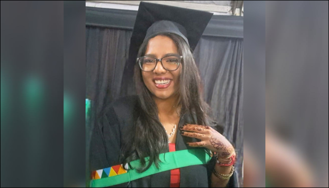 Cum laude MSc physics graduate Ms Saarisha Govender.